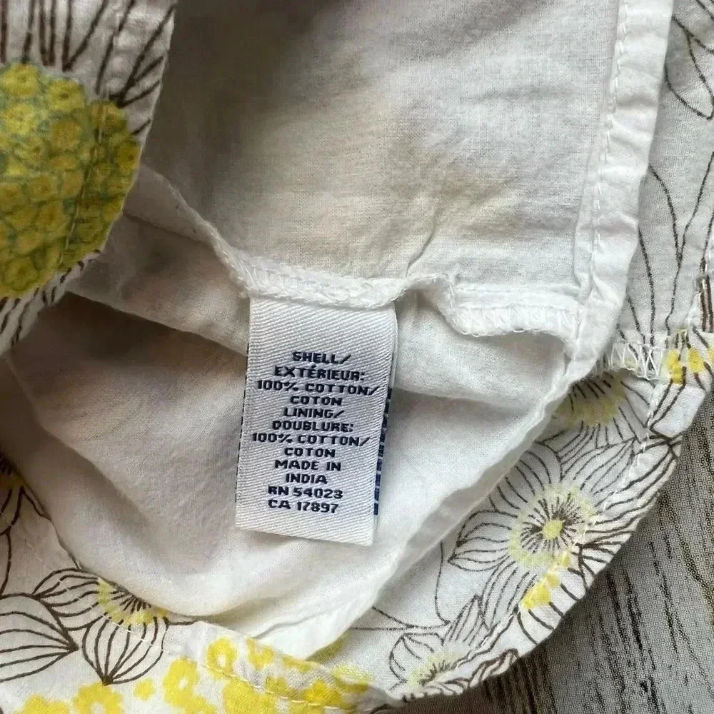 Old Navy yellow floral short sleeve top with rolled sleeves Size 12-18 months